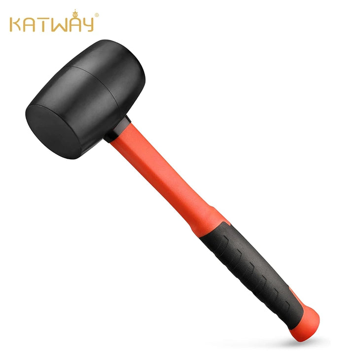 Double-Sided Soft-Head Rubber Hammer with Shock-Absorbing Fiber Handle, HH-LH09