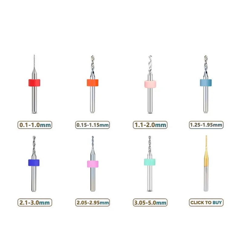 Precision Carbide Gun Drill Bit Set, 0.1-1.2mm for CNC PCB，HH-AA70