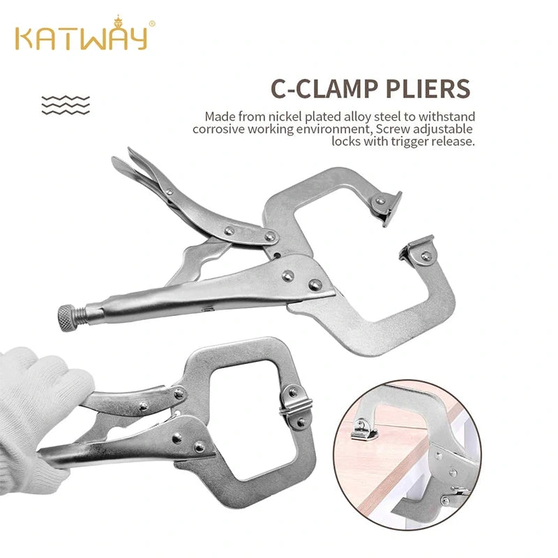 6-Pack Heavy Duty C-Type Clamp Tool with Swivel Spacer, HH-CF09