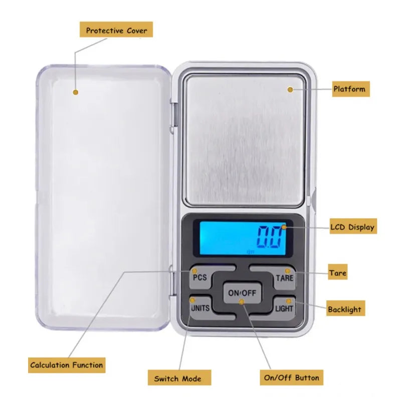 High-Precision 0.01g x 200g Digital Pocket Jewelry Scale with Retail Packaging,HH-AA94