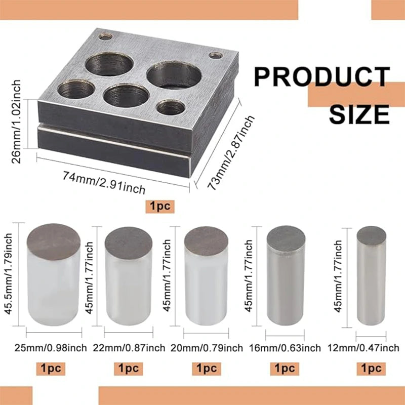 5-Piece Disc Cutter with 5 Round Punches, HH-DC01