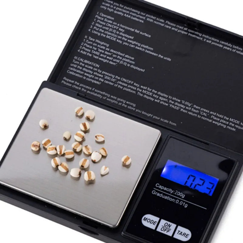 High-Precision 200g/0.01g Digital Pocket Scale with LCD Display – Jewelry & Kitchen Weighing Tool,HH-AA93