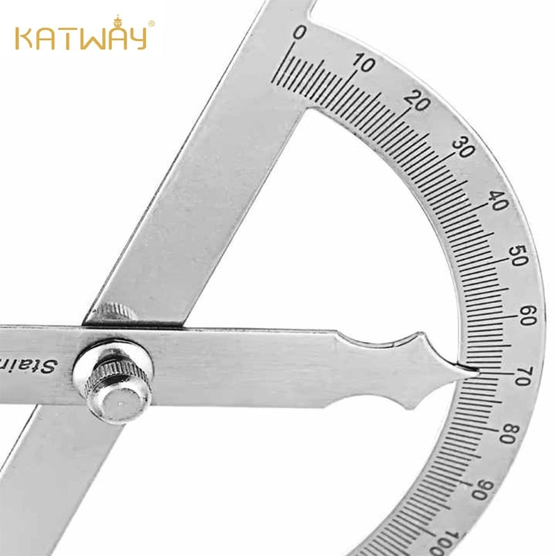 Stainless Steel Single Arm Angle Ruler 180 Degree Adjustable Semicircle Protractor, HH-GR09