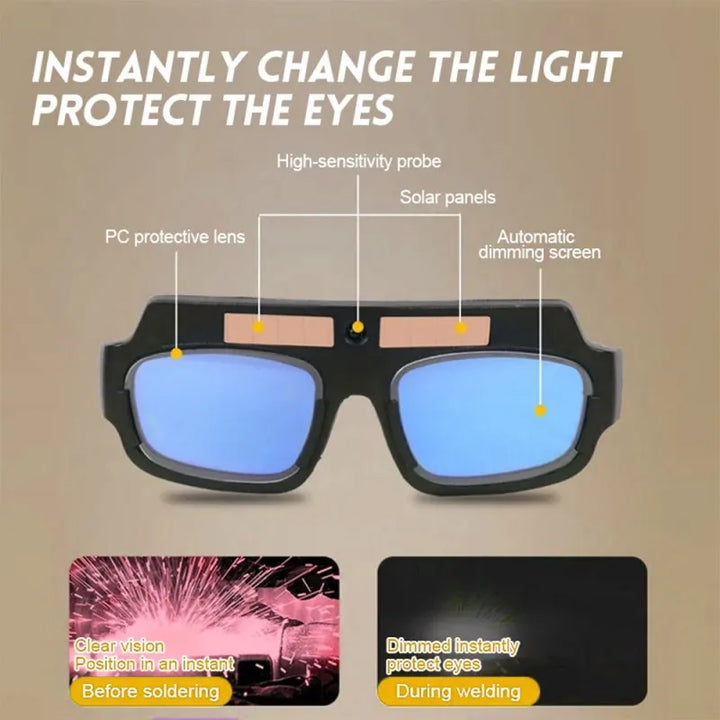 Auto-Darkening Welding Goggles, Anti-Glare Protective Glasses for Argon Arc Welding and Eye Safety,HH-AA80