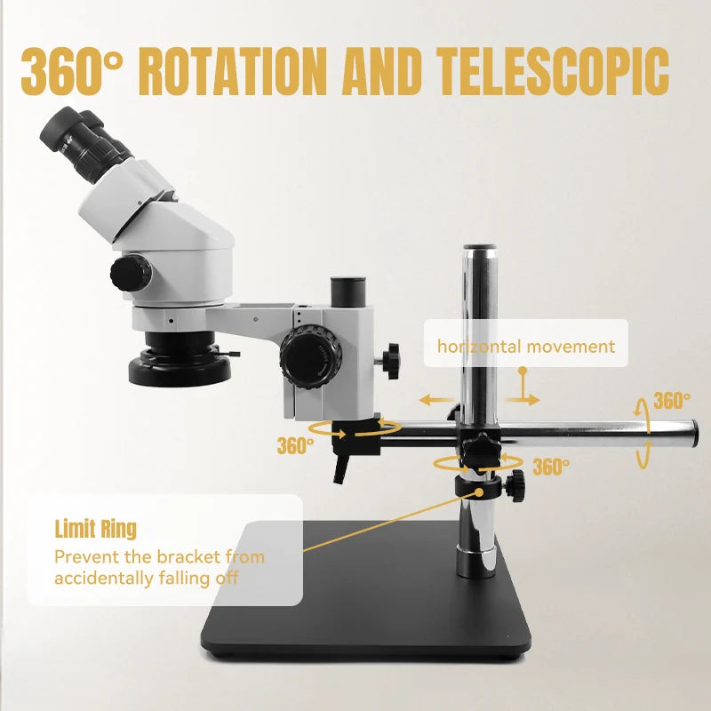 Katway HH-MH03A Binocular Microscope Stereo Zoom,56-Bulb LED Ligh,Boom-Arm Standt,7X-90X Magnification