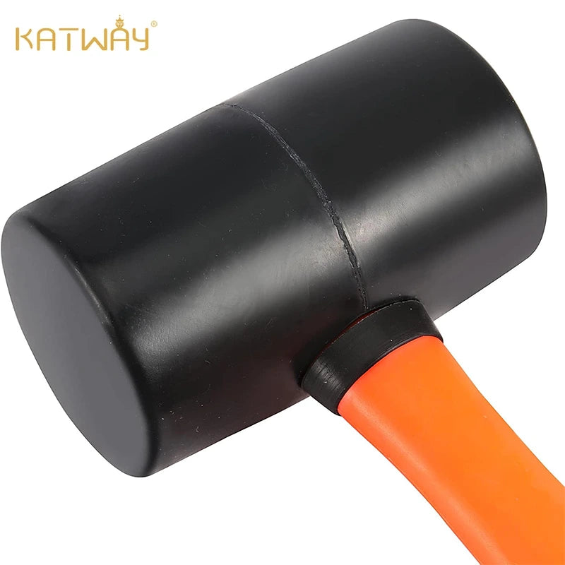 Rubber Hammer with Black Plastic Handle and Non-slip Handle, HH-LH07