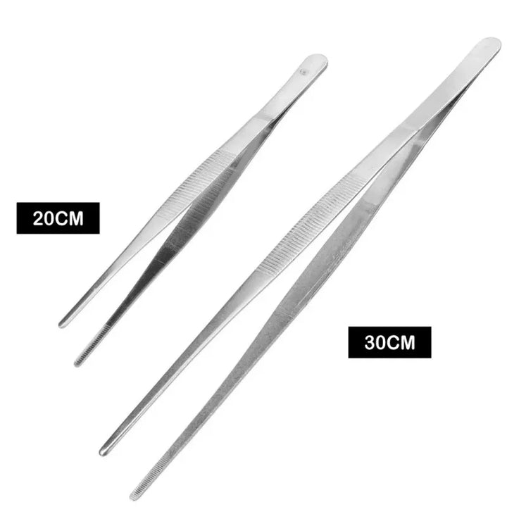 Precision Stainless Steel BBQ Tweezers Tongs, 20cm & 30cm Options,HH-AA69