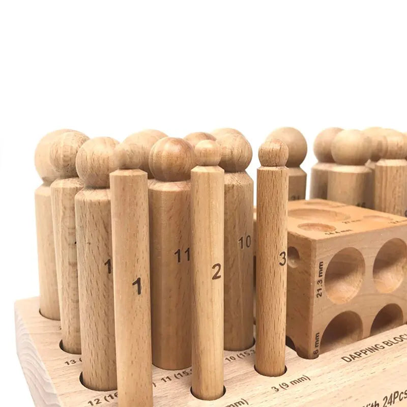 24-Piece Wooden Punch and 58mm Punch Block Set, HH-WP01