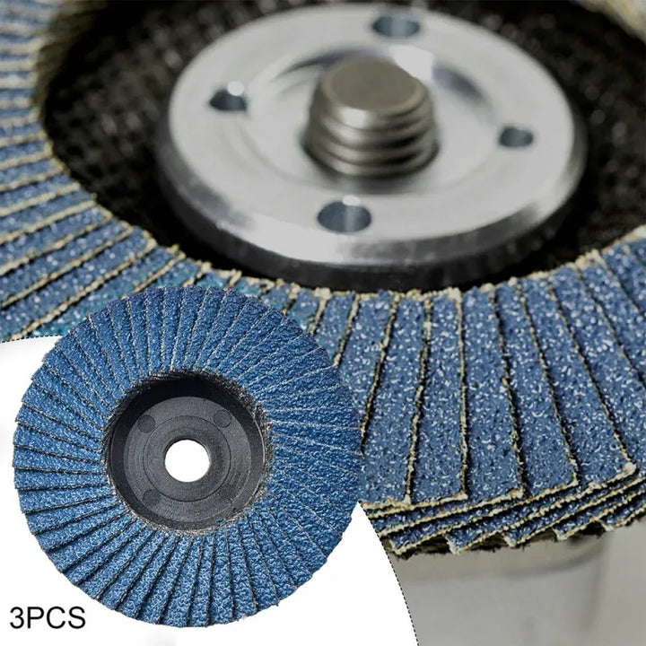 3-Inch (75mm) Flat Flap Discs Set, 3pcs Grinding Wheels for Wood Cutting, Sanding, Polishing, and Abrasive Angle Grinder Tools,HH-AA84