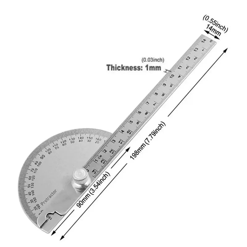 Semi-Circular 180° Protractor Angle Measuring Tool, 14cm Carpenter Divider Ruler,HH-AA90