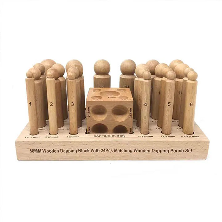 24-Piece Wooden Punch and 58mm Punch Block Set, HH-WP01