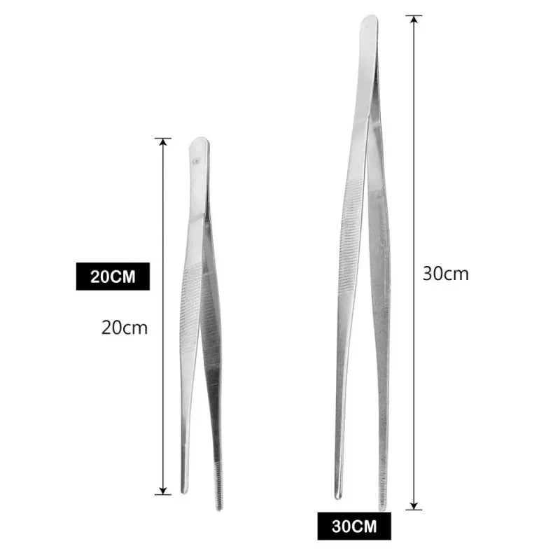 Precision Stainless Steel BBQ Tweezers Tongs, 20cm & 30cm Options,HH-AA69