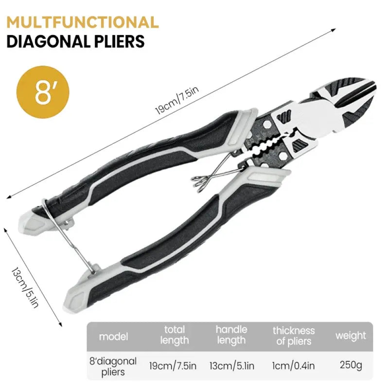 Durable Multi-functional Diagonal Pliers with Non-slip Grip for Wire Cutting,HH-AA32