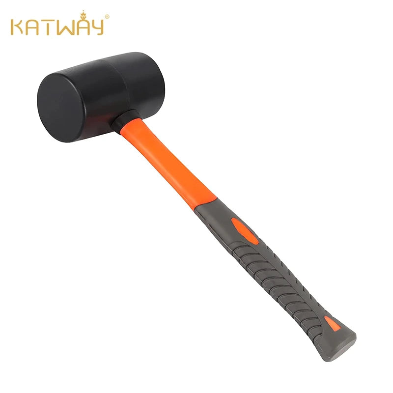 Rubber Hammer with Black Plastic Handle and Non-slip Handle, HH-LH07