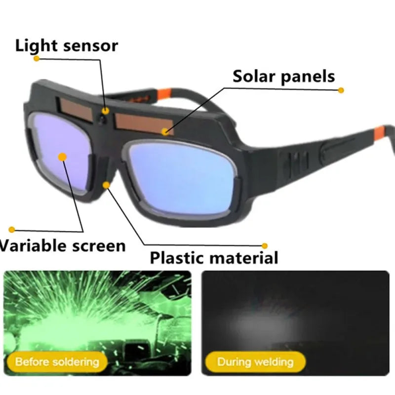 Auto-Darkening Welding Goggles, Anti-Glare Protective Glasses for Argon Arc Welding and Eye Safety,HH-AA80