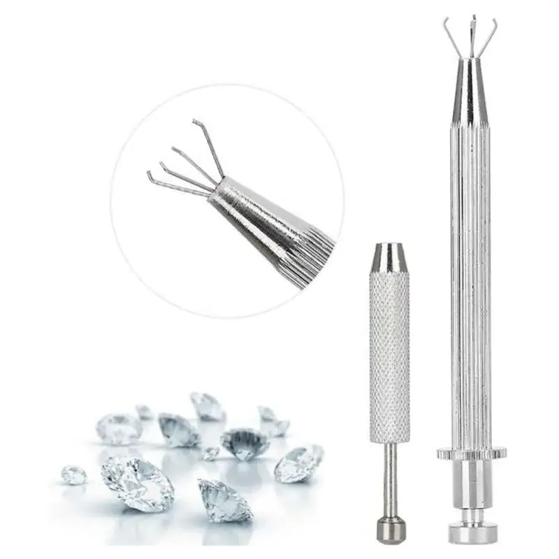 Stainless Steel 4-Claw Prong Tweezers for Holding Diamonds and Gems,HH-AA44