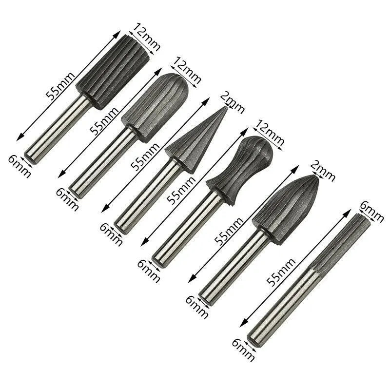 6Pcs Carbide Rotate Burr Set, HH-HG05