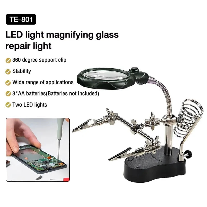 3.5x-12x Magnifying Glass for Welding and Circuit Board Work,HH-AA42