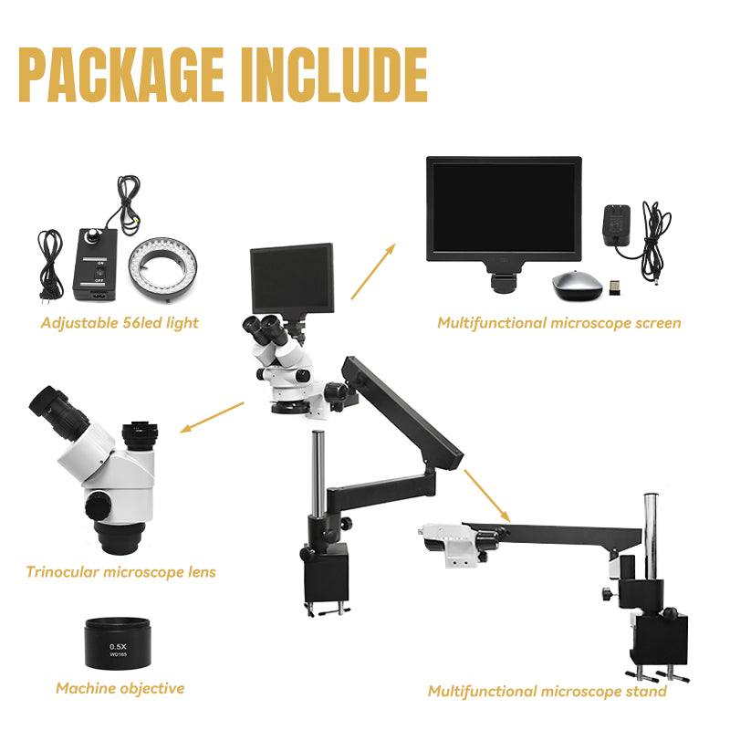 Katway LCD Digital Trinocular Microscope Stereo Zoom,7X-90X Magnification,HH-MH01B