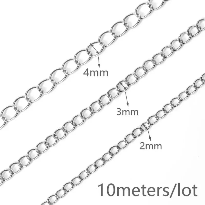 Durable 10-Meter Stainless Steel Chain for Custom Jewelry Creations，HH-AA66