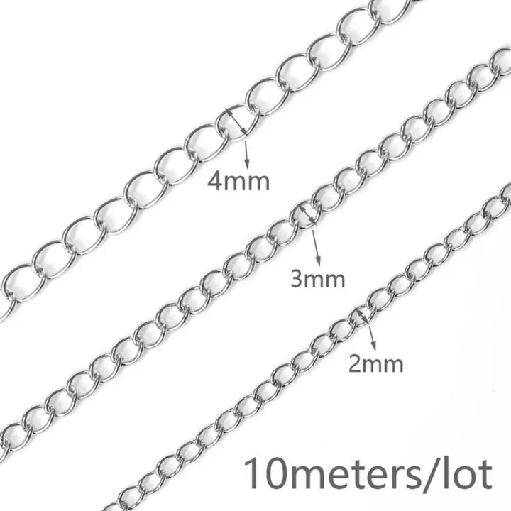 Durable 10-Meter Stainless Steel Chain for Custom Jewelry Creations，HH-AA66