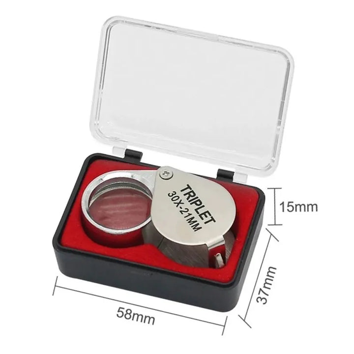 Foldable 10-30X Pocket Magnifier, Jewelry Loupe for Diamond Inspection and Reading,HH-AA83