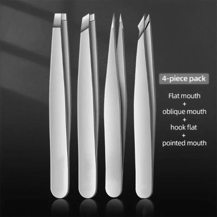  4-Piece Precision Tweezers Set for Eyebrow Shaping and Hair Removal,HH-AA29