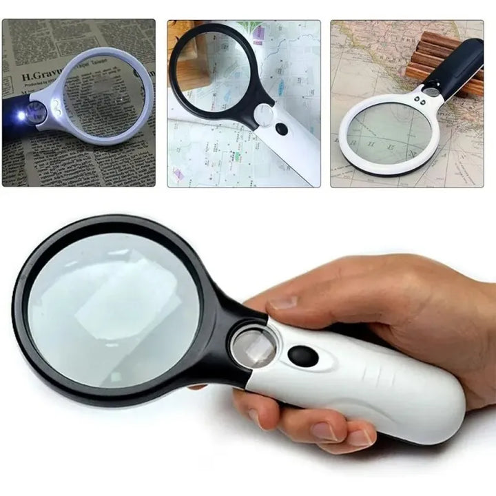 45x Handheld LED Magnifier for Jewelry, Reading, and Fine Detail Work,HH-AA43