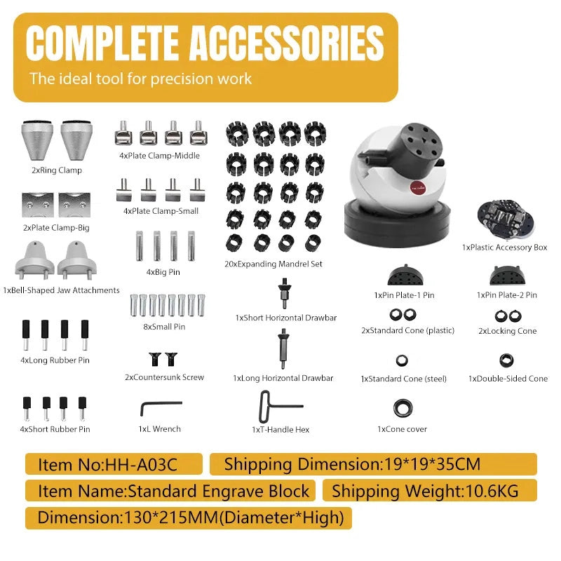 Enhanced Engraving Block Set with 30 Versatile Attachments HH-A03C