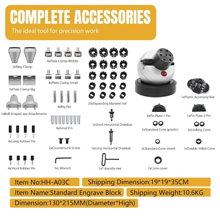 Enhanced Engraving Block Set with 30 Versatile Attachments HH-A03C