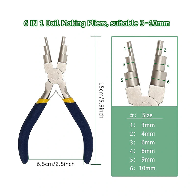 6 In 1 Bail Making Pliers, 6 Step Wire Looping Pliers, HH-JP07