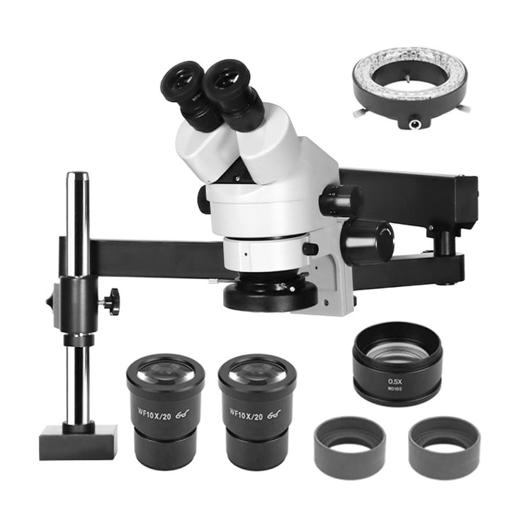 Katway HH-MH01A Binocular Stereoscopic Zoom Microscope, 56-Bulb LED Light,Boom-Arm Stand