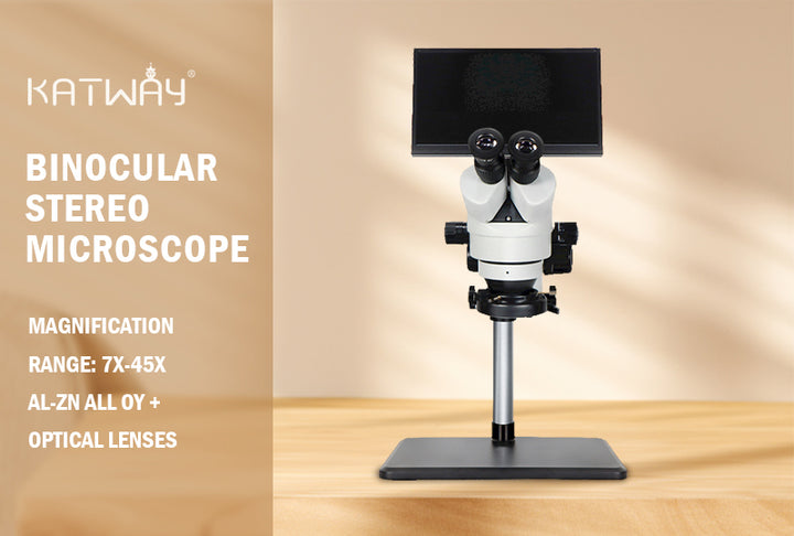 Katway HH-MH03B LCD Digital Trinocular Microscope Stereo Zoom,Boom-Arm Stand 7X-90X Magnification