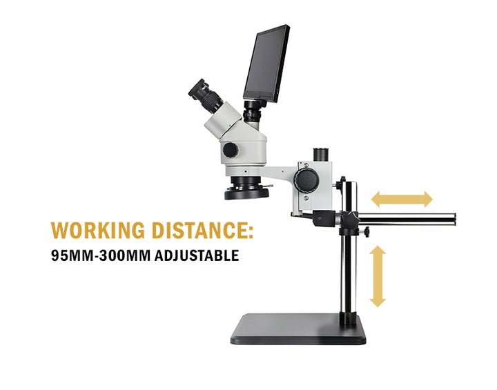 Katway HH-MH03B LCD Digital Trinocular Microscope Stereo Zoom,Boom-Arm Stand 7X-90X Magnification