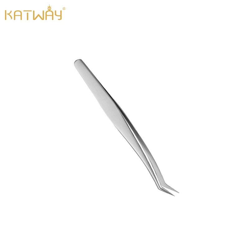 Professional Stainless Steel Precision Tweezers Curved Pointed Tip Tweezers, HH-TW03