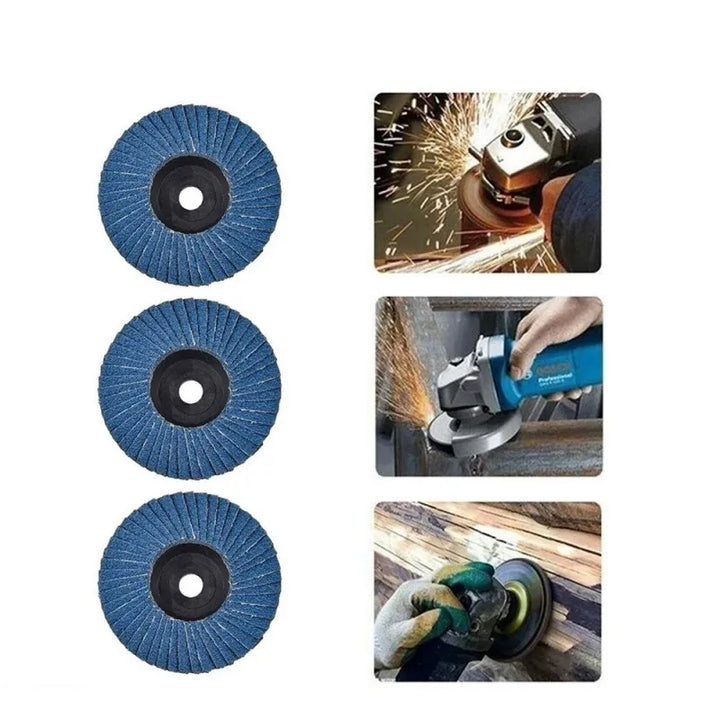 3-Inch (75mm) Flat Flap Discs Set, 3pcs Grinding Wheels for Wood Cutting, Sanding, Polishing, and Abrasive Angle Grinder Tools,HH-AA84