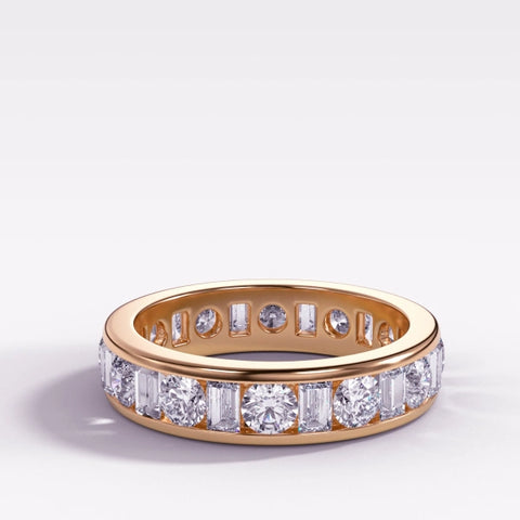 Channel set diamond ring