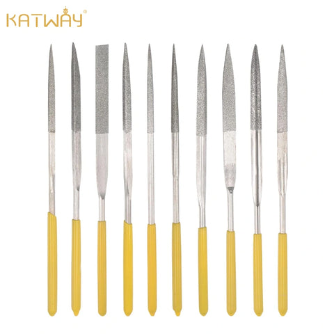10-Piece Diamond Needle File Set with Fine File Handles, HH-NF01