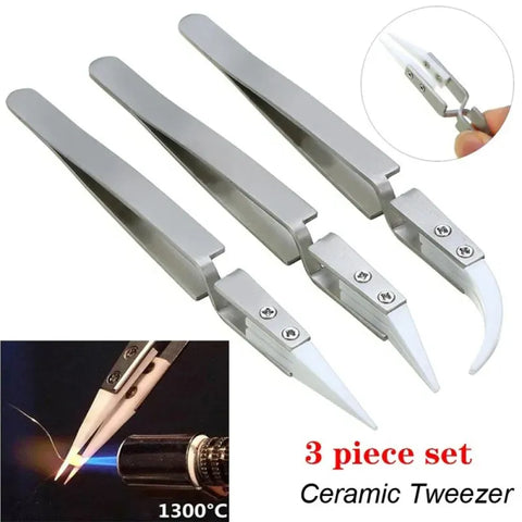 Ceramic Anti-Static Tweezers for Precision Soldering and Electronics Handling,KT-AA19