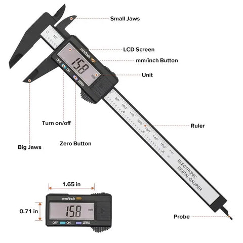 Digital Plastic Vernier Caliper Suitable for Measuring, Jewelry and Crafts, HH-ST06
