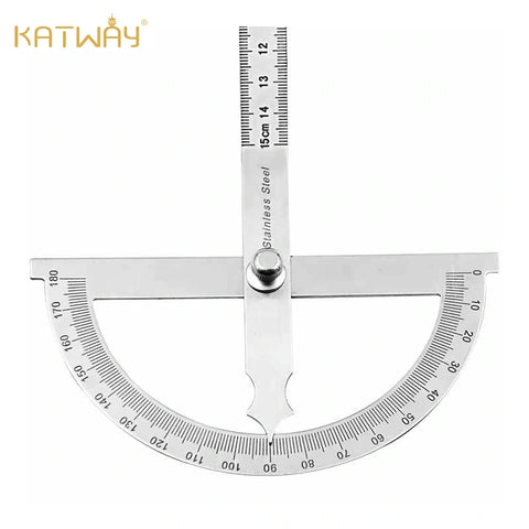 Stainless Steel Single Arm Angle Ruler 180 Degree Adjustable Semicircle Protractor, HH-GR09