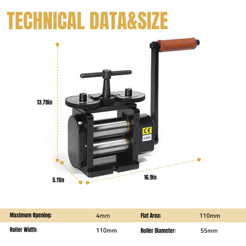 Black Rolling Mill 110MM - Flat,HH-RM01B