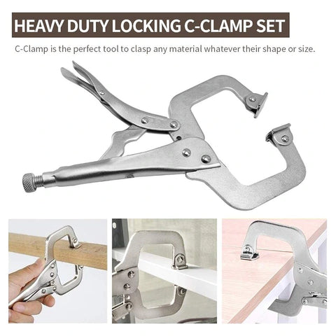 6-Pack Heavy Duty C-Type Clamp Tool with Swivel Spacer, HH-CF09