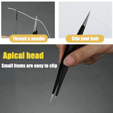 Anti-Static Stainless Steel Tweezers Set with Straight and Curved Tips, HH-TW12