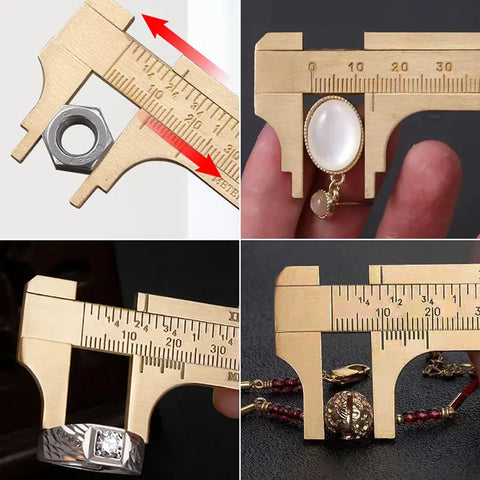 Mini Brass Vernier Calipers 2-Piece Set, HH-ST01