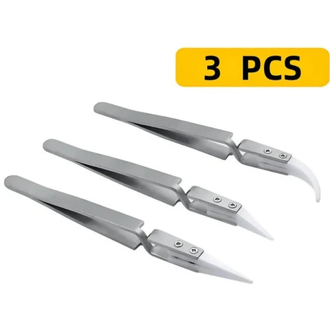 Ceramic Anti-Static Tweezers for Precision Soldering and Electronics Handling,KT-AA19