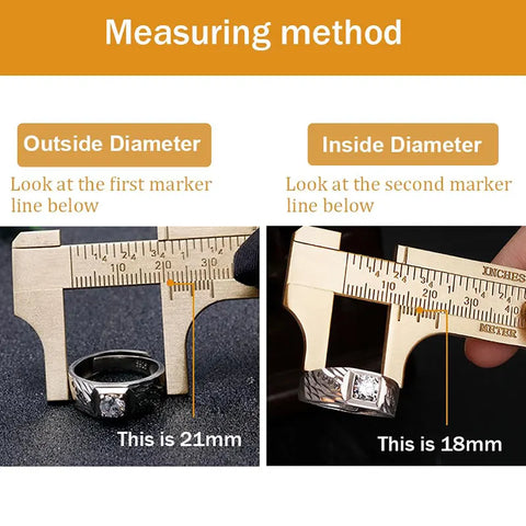 Mini Brass Vernier Calipers 2-Piece Set, HH-ST01