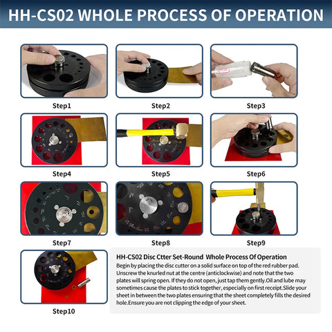 Round Disc Cutter, 13 Sizes Included, HH-CS02