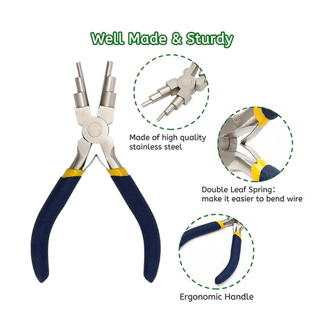 6 In 1 Bail Making Pliers, 6 Step Wire Looping Pliers, HH-JP07