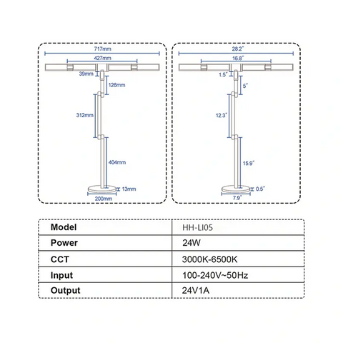 LED Long Arm Base Foldable Desk Lamp, HH-LI05